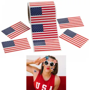 10 Rolls 1000Ct American Flag USA Stickers Decal July 4th Patriotic Veteran Gift