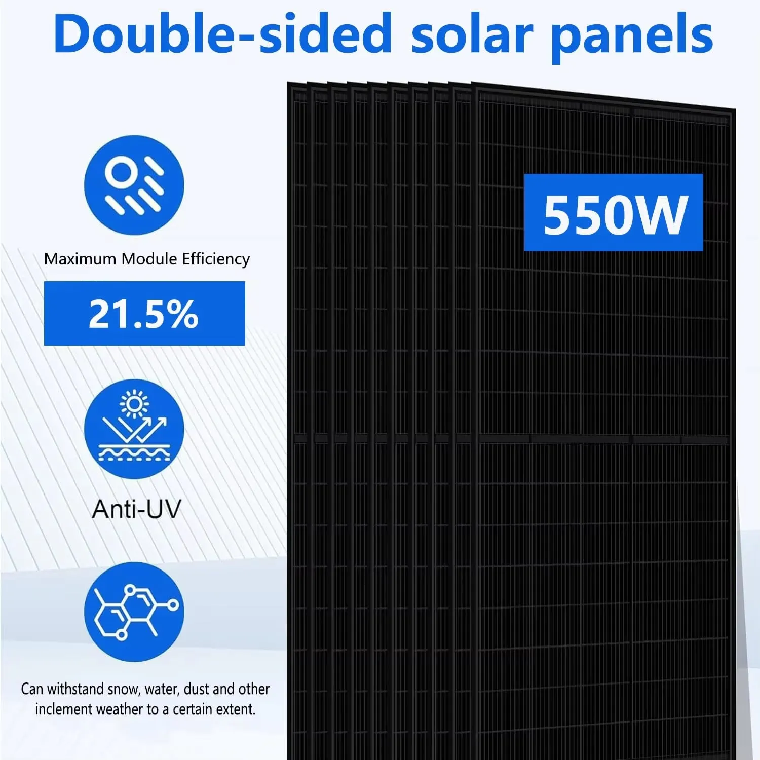 10KW Hybrid Solar Power System Complete Kit 550W*10 Pcs Solar Panel   10Kw Hybrid Inverter  16Kwh Battery