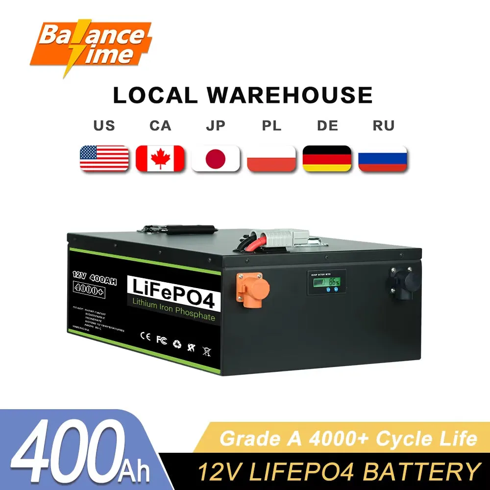 12V 24V 48V 100Ah 200Ah 400Ah Lifepo4 Battery Built-In BMS Lithium Iron Phosphate Batteries for RV Boats Solar NO VAT and TAX