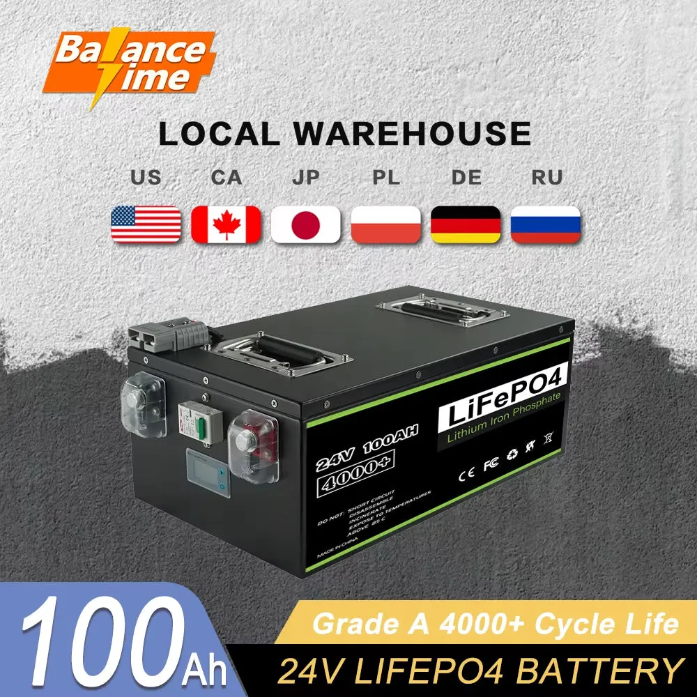 12V 24V 48V 100Ah 200Ah 400Ah Lifepo4 Battery Built-In BMS Lithium Iron Phosphate Batteries for RV Boats Solar NO VAT and TAX