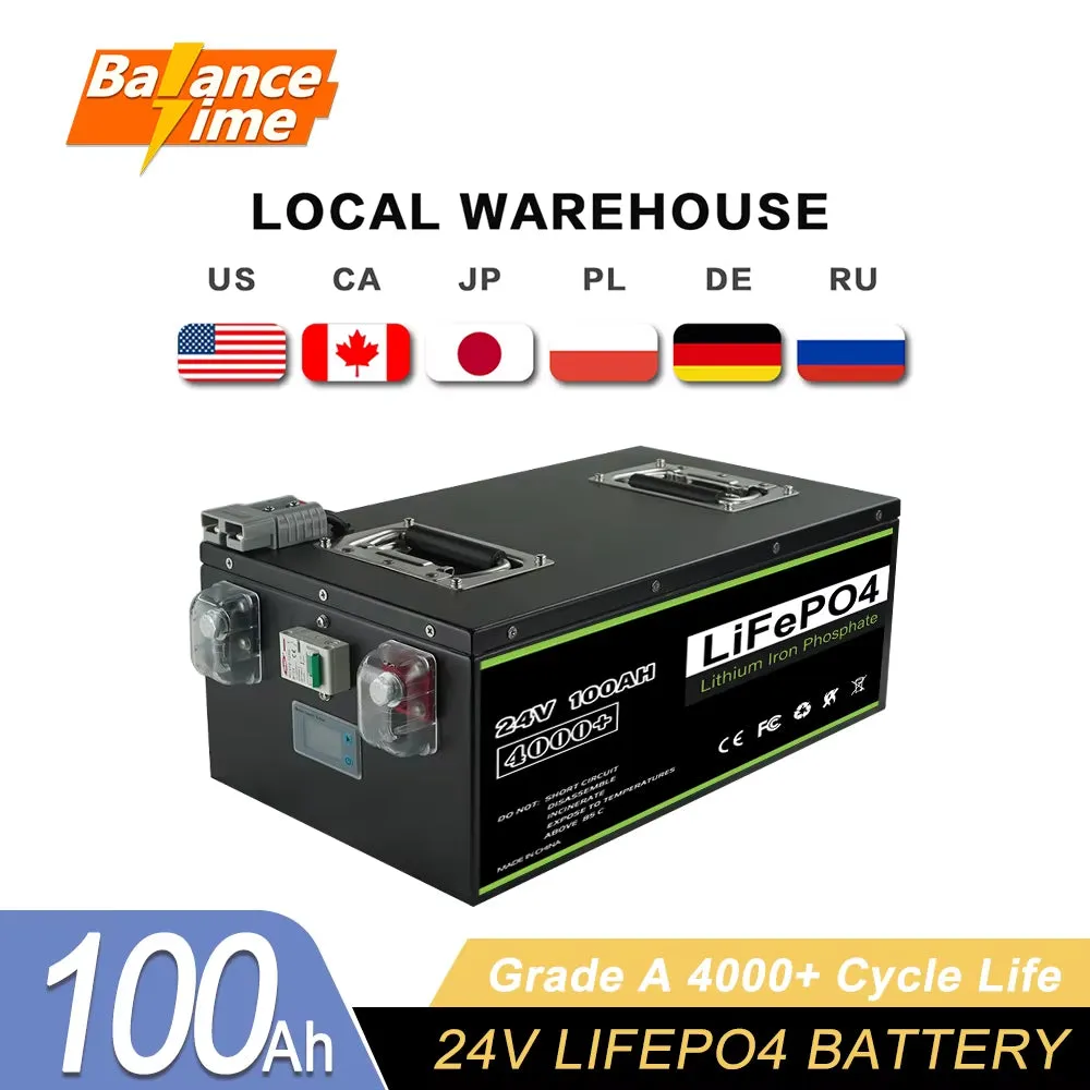 12V 24V 48V 100Ah 200Ah 400Ah Lifepo4 Battery Built-In BMS Lithium Iron Phosphate Batteries for RV Boats Solar NO VAT and TAX