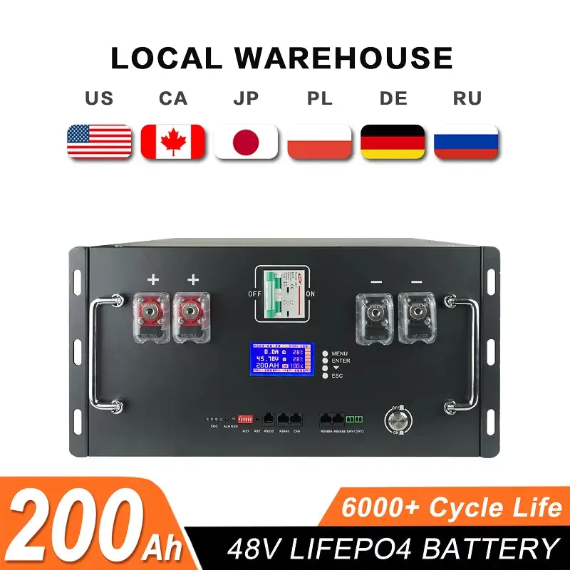 48V 100Ah 200Ah Lifepo4 Battery Pack 51.2V 120Ah 50Ah Lithium Battery 6000  Cycles for Home RV Solar Off-Grid 48V Lifepo4 NO Tax