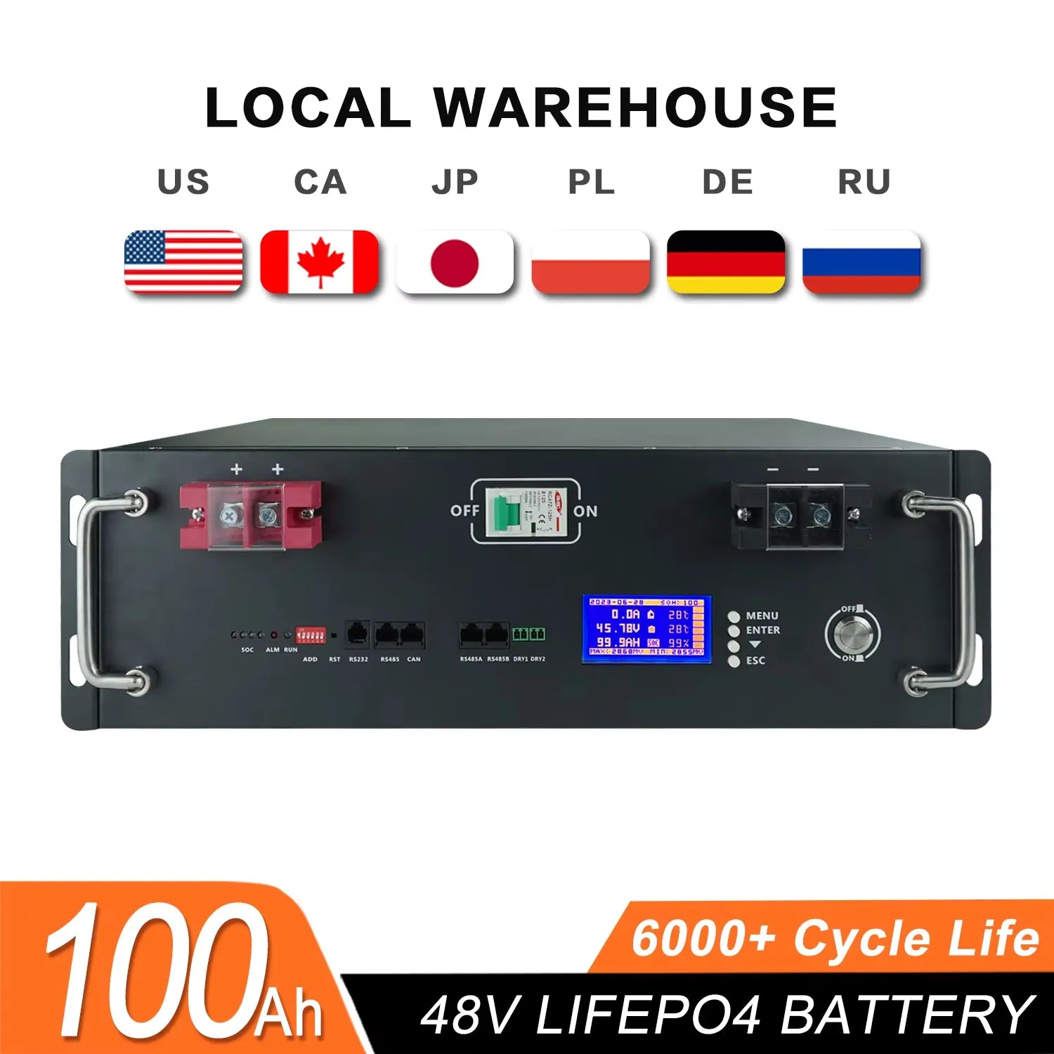 48V 100Ah 200Ah Lifepo4 Battery Pack 51.2V 120Ah 50Ah Lithium Battery 6000  Cycles for Home RV Solar Off-Grid 48V Lifepo4 NO Tax