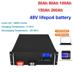 48V 50Ah 100AH 120Ah 150Ah 200Ah Lifepo4 Lithium Battery Lifepo Bluetooth for Solar System Hybrid Inverter 2000W 5000W 10KW