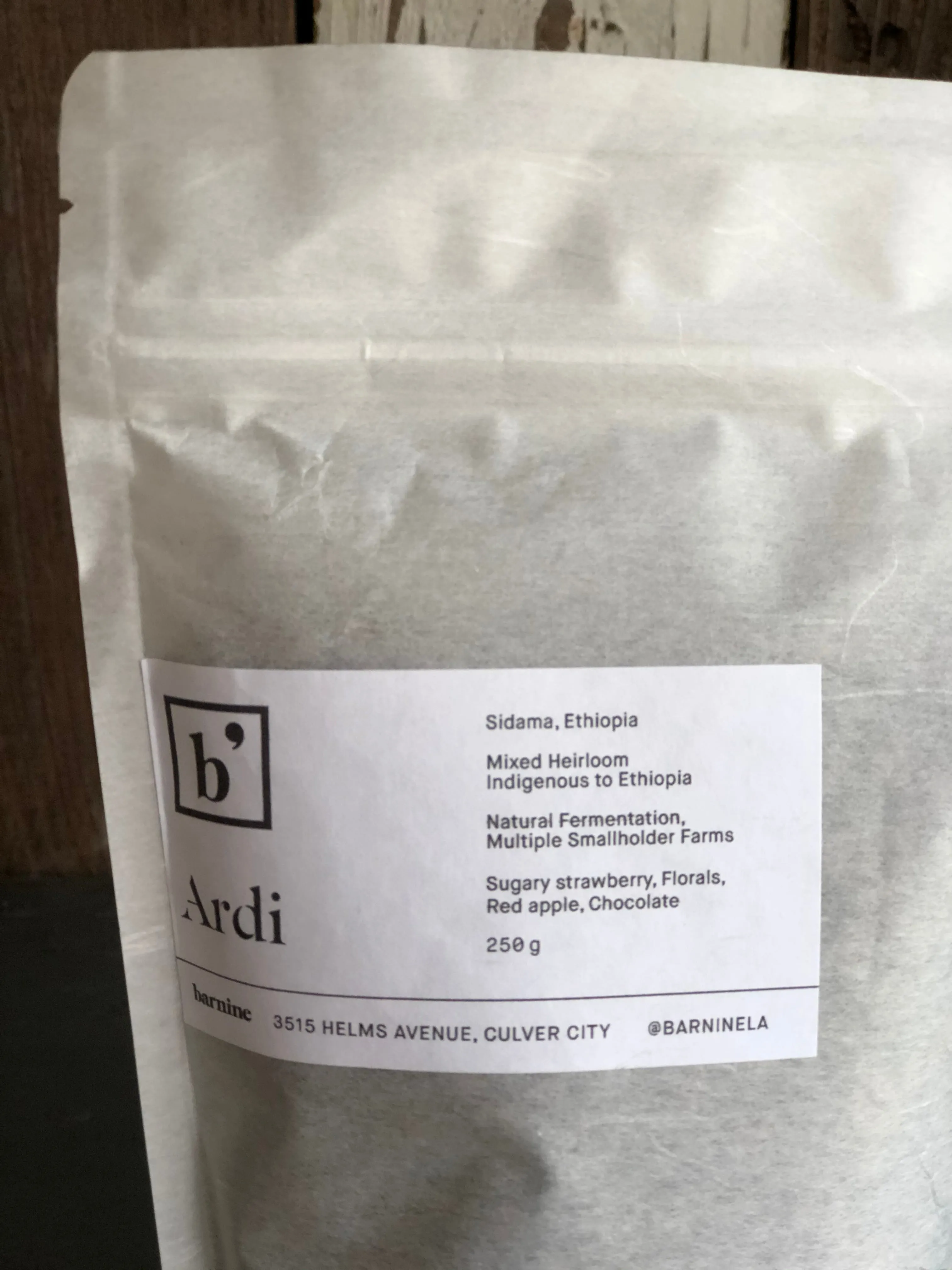 Ardi - whole bean coffee by Bar Nine - 250g
