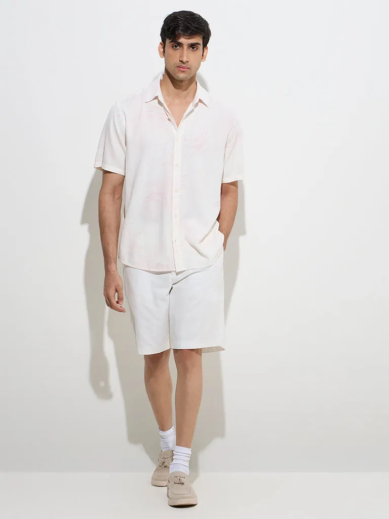 Ascot White Botanical Design Relaxed-Fit Shirt