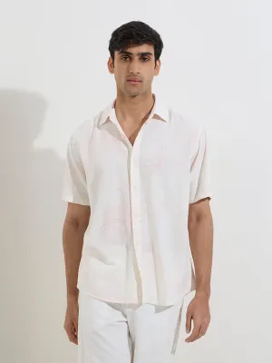 Ascot White Botanical Design Relaxed-Fit Shirt