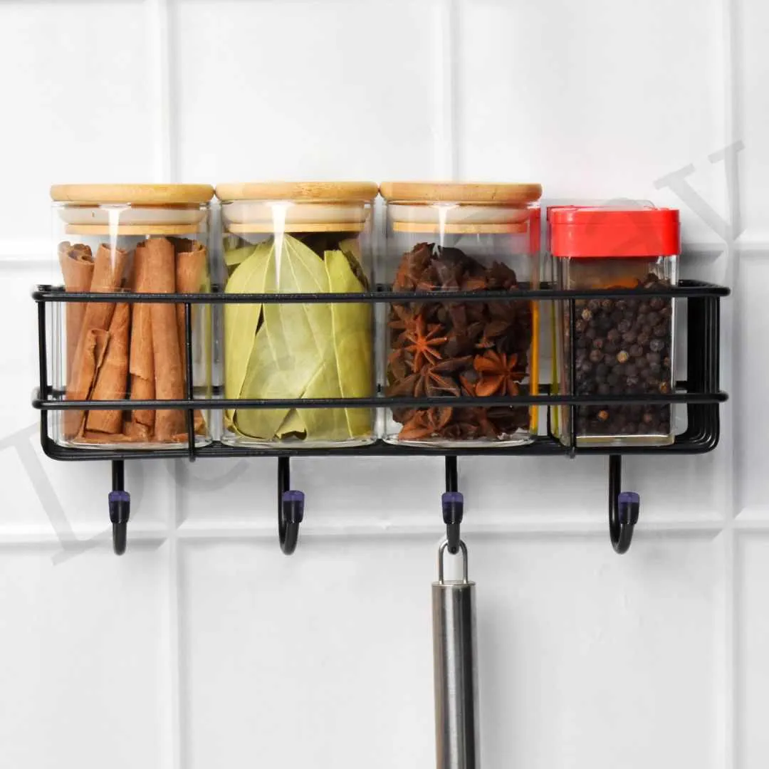 Bathroom Shelves Kitchen Multipurpose Rack with 4 Hook