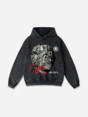 Blavra Don't Go Broke Trying To Look Rich Graphic Washed Oversized Hoodie