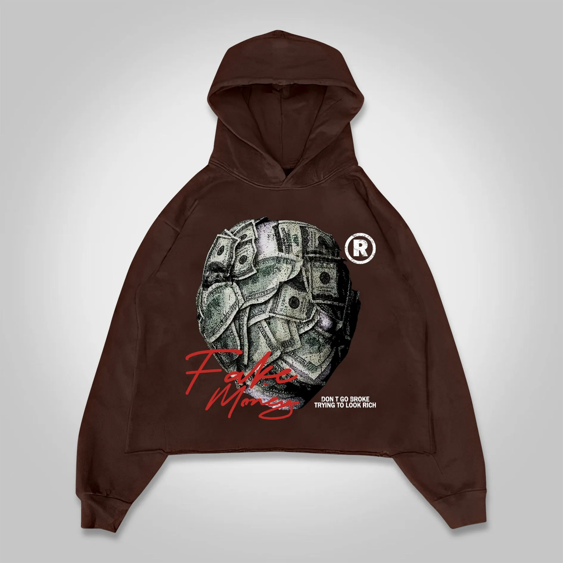 Blavra Don't Go Broke Trying To Look Rich Graphics Pocket Hoodie