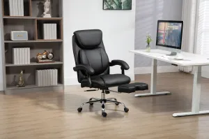 Couch.com Big And Tall Office Chair, High Back Ergonomic Office Chair With Footrest, Executive Office Chair For Back Pain Relief Black, Durable Design, Faux Leather Construction, Black Finish by Couch.com