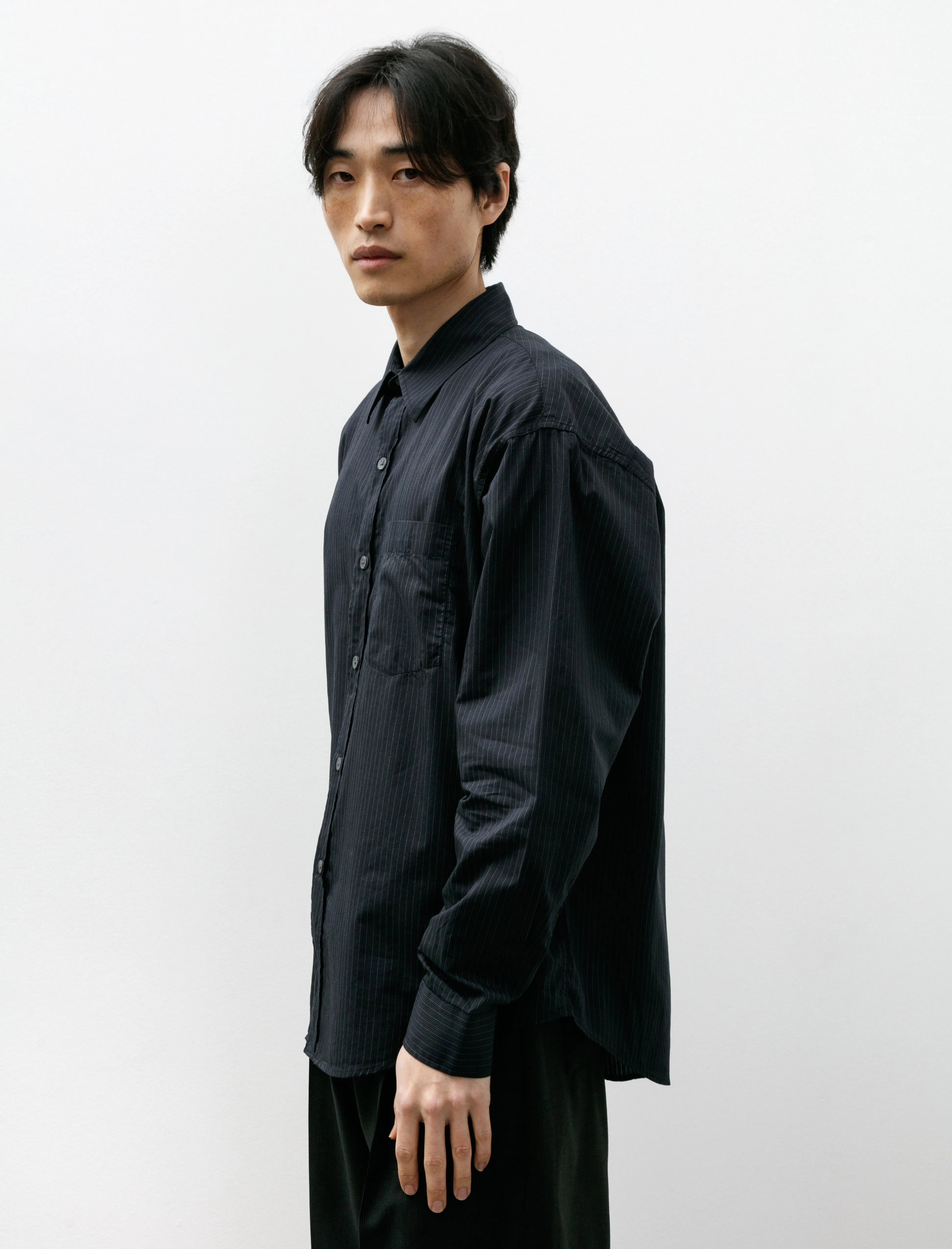Executive Shirt Black Pinstripe