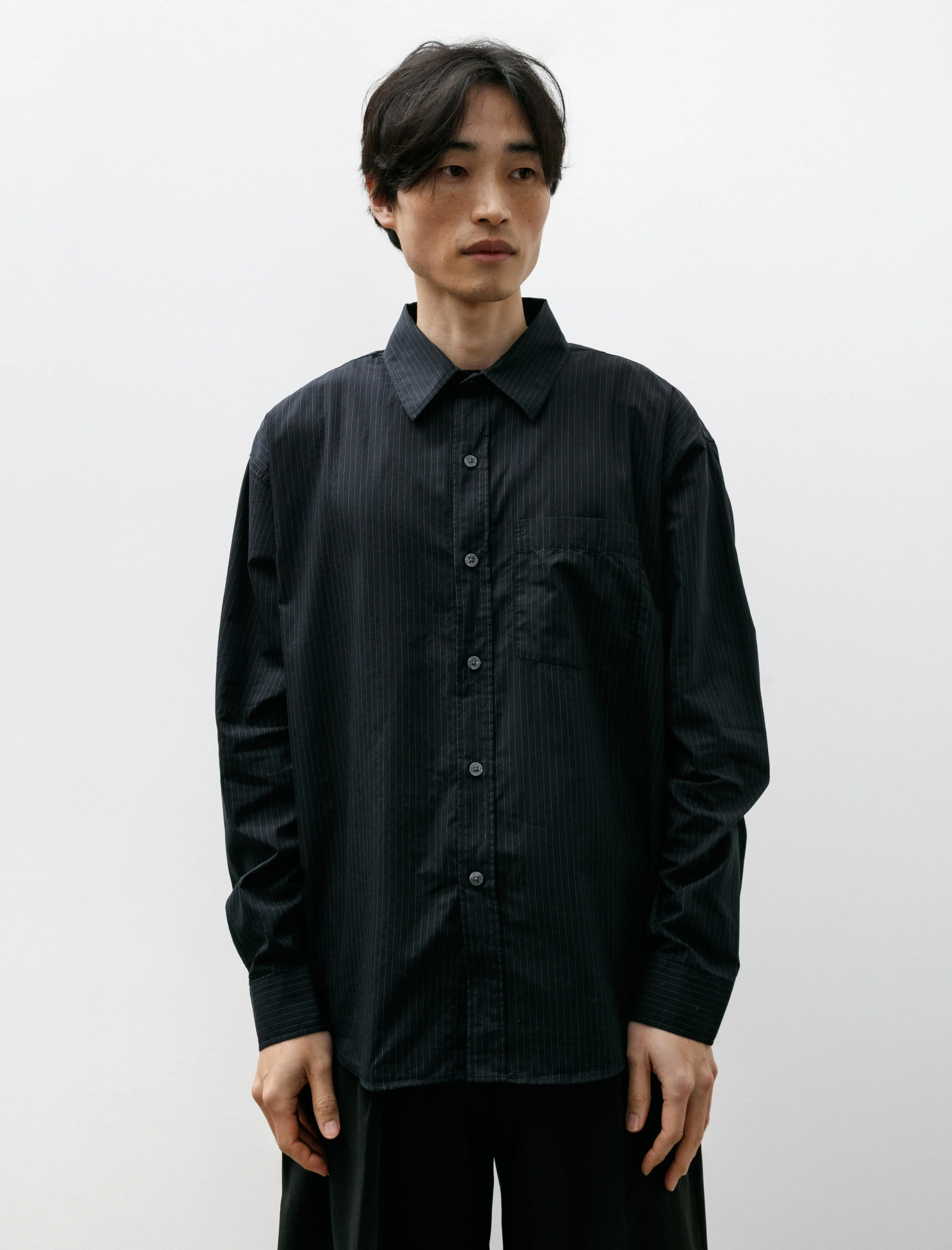 Executive Shirt Black Pinstripe