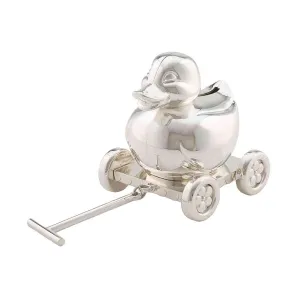 Frazer & Haws 92.5 Silver Plated Money box - Duck W/Cart
