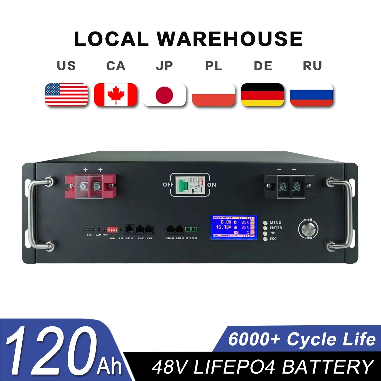 Lifepo4 48V 100Ah Battery Pack 51.2V 200Ah 120Ah 50Ah Lithium Battery 6000  Cycles for Home RV Solar Off-Grid 48V Lifepo4 NO Tax
