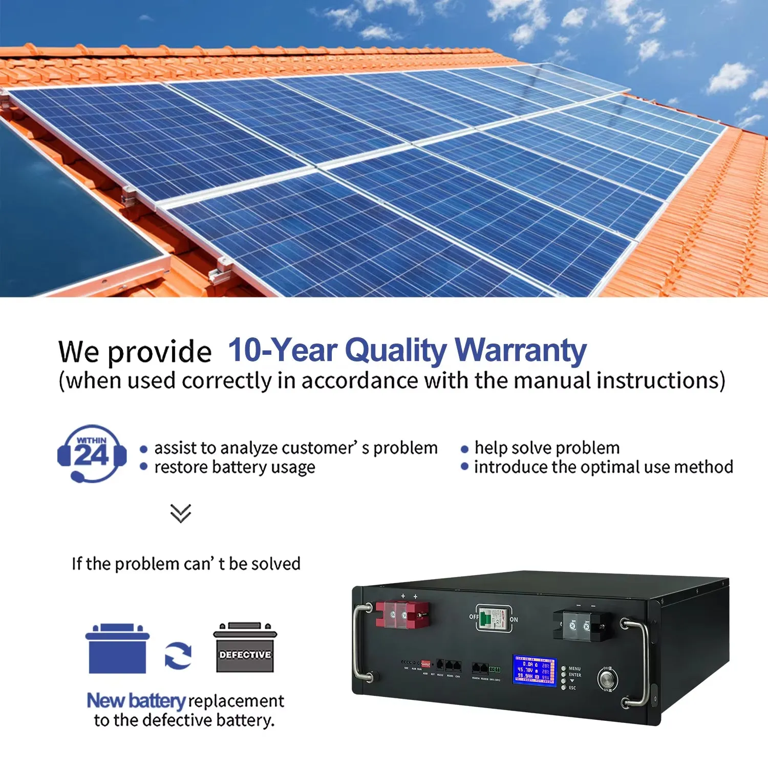 Lifepo4 48V 100Ah Battery Pack 51.2V 200Ah 120Ah 50Ah Lithium Battery 6000  Cycles for Home RV Solar Off-Grid 48V Lifepo4 NO Tax