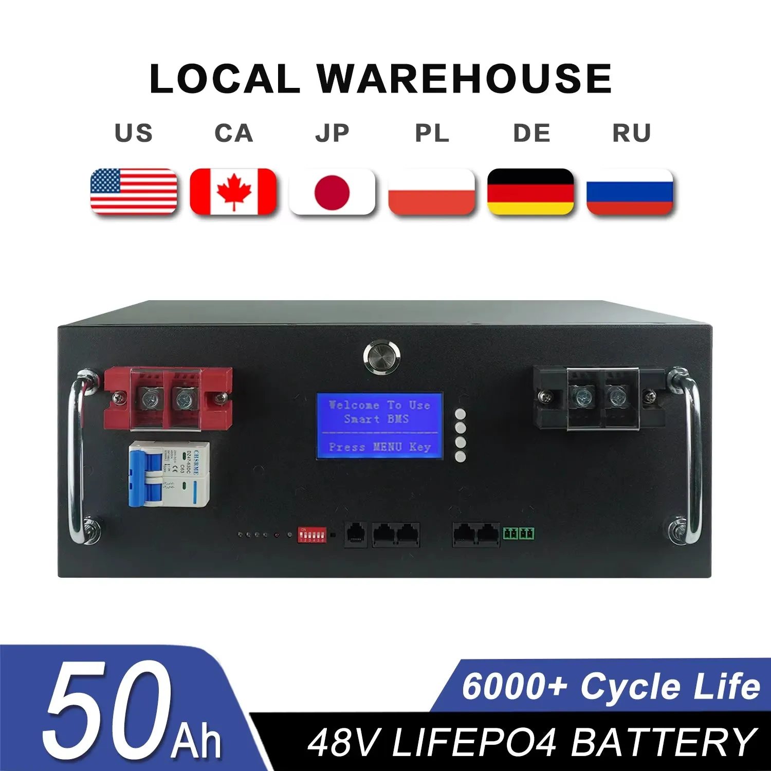 Lifepo4 48V 100Ah Battery Pack 51.2V 200Ah 120Ah 50Ah Lithium Battery 6000  Cycles for Home RV Solar Off-Grid 48V Lifepo4 NO Tax