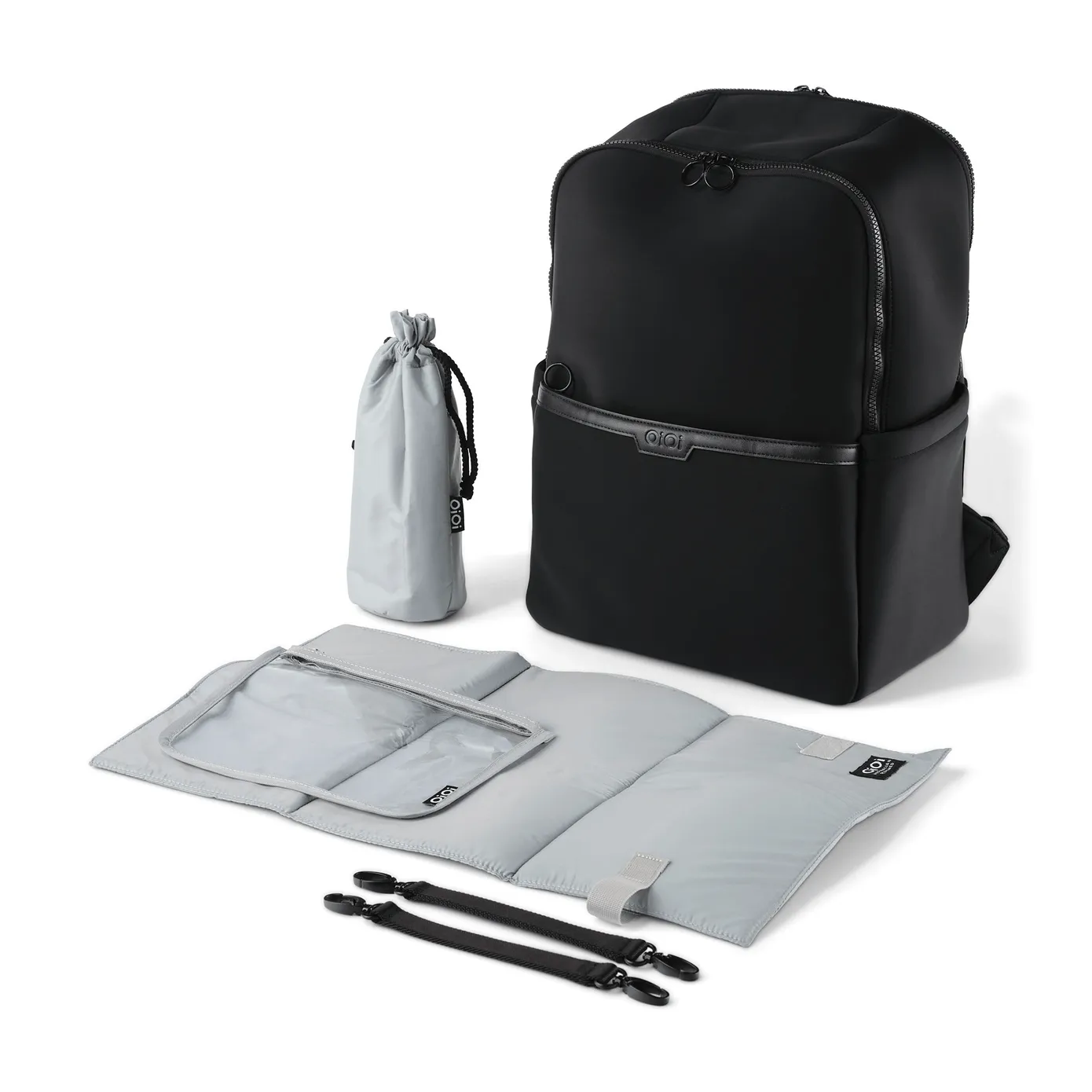 OiOi Nappy Backpack Multitasker - Black Neoprene
