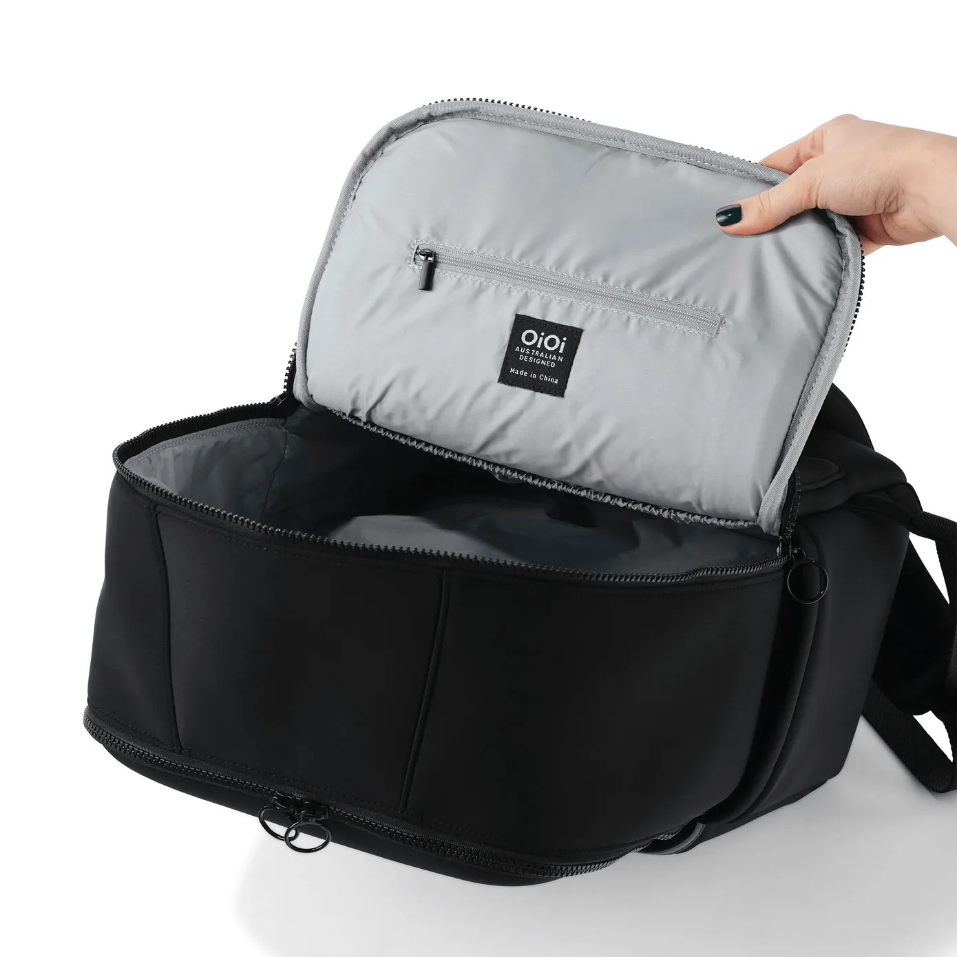OiOi Nappy Backpack Multitasker - Black Neoprene