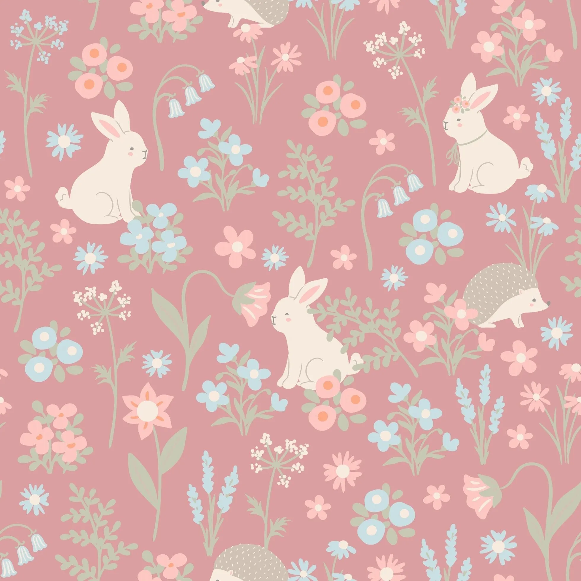 Pink Bunny Floral Summer Boho Dress
