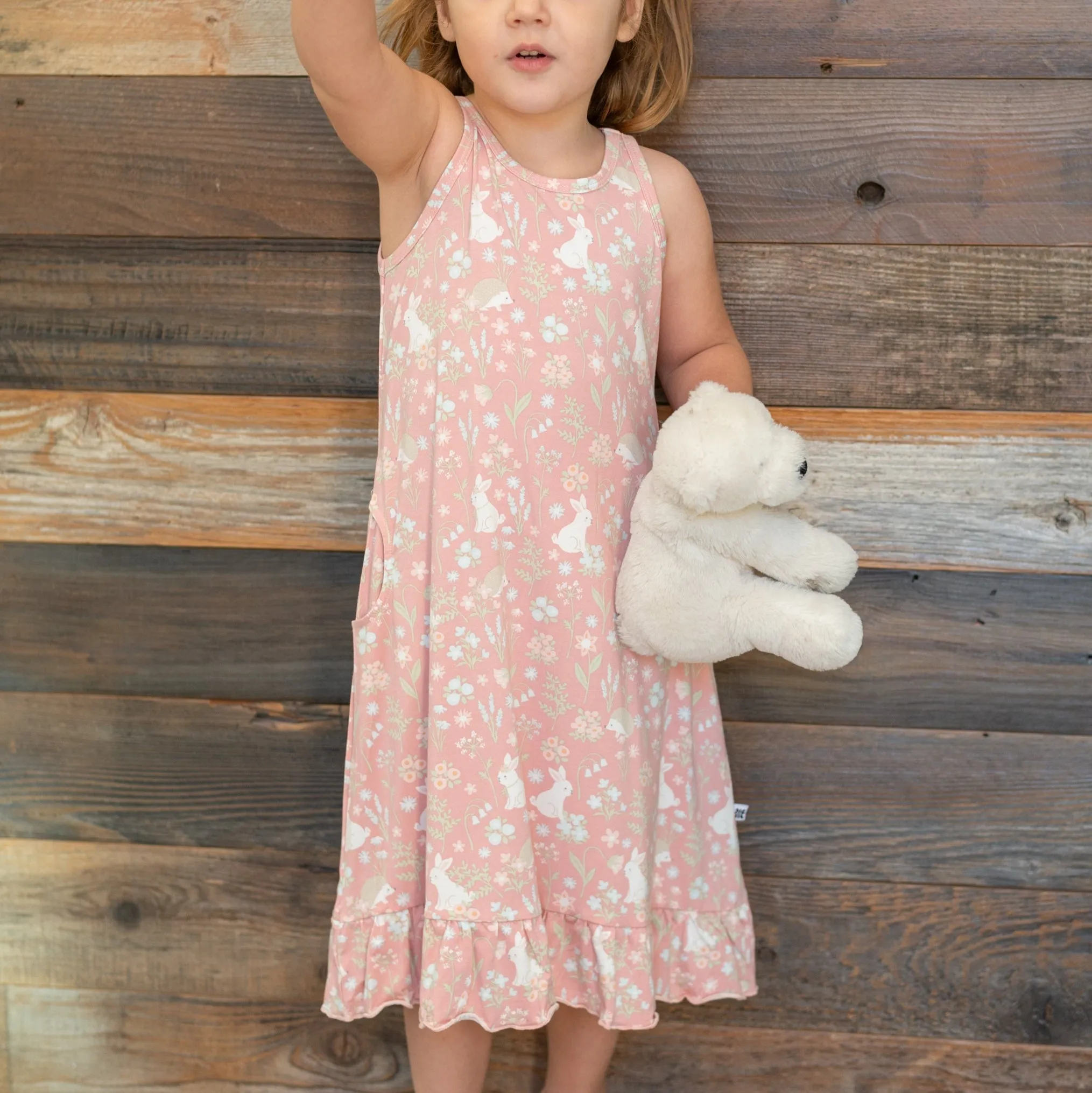 Pink Bunny Floral Summer Boho Dress
