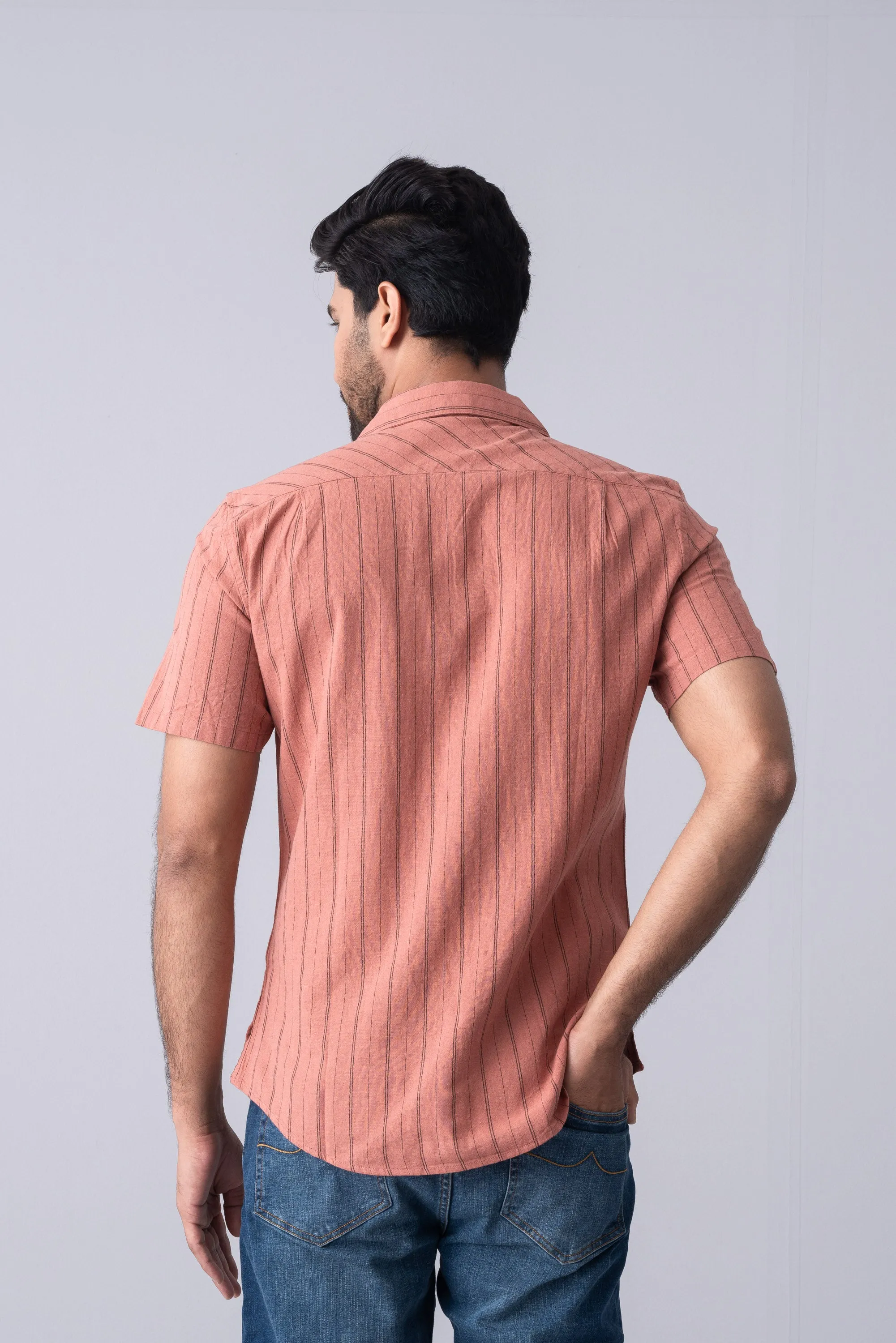 Slim Fit Striped Casual Shirt